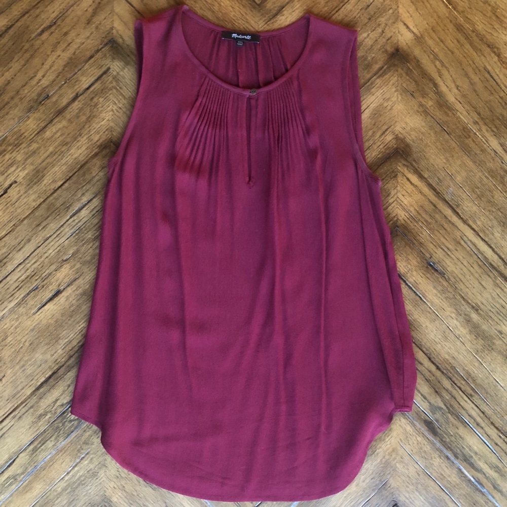 Madewell Maroon Red Keyhole Tank